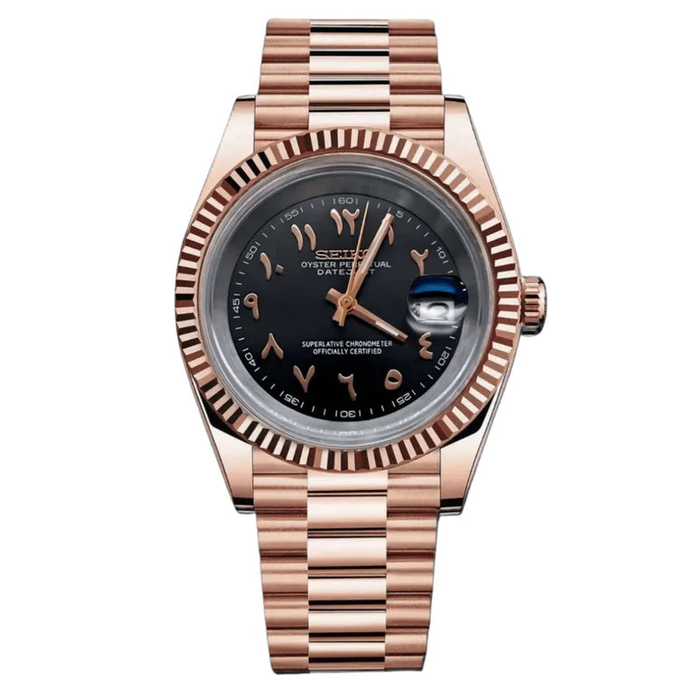 Seikojust black rose-gold arabic